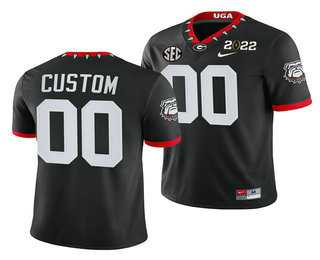 Men's Georgia Bulldogs ACTIVE PLAYER Customized 2022 Patch Black College Football Stitched Jersey-0